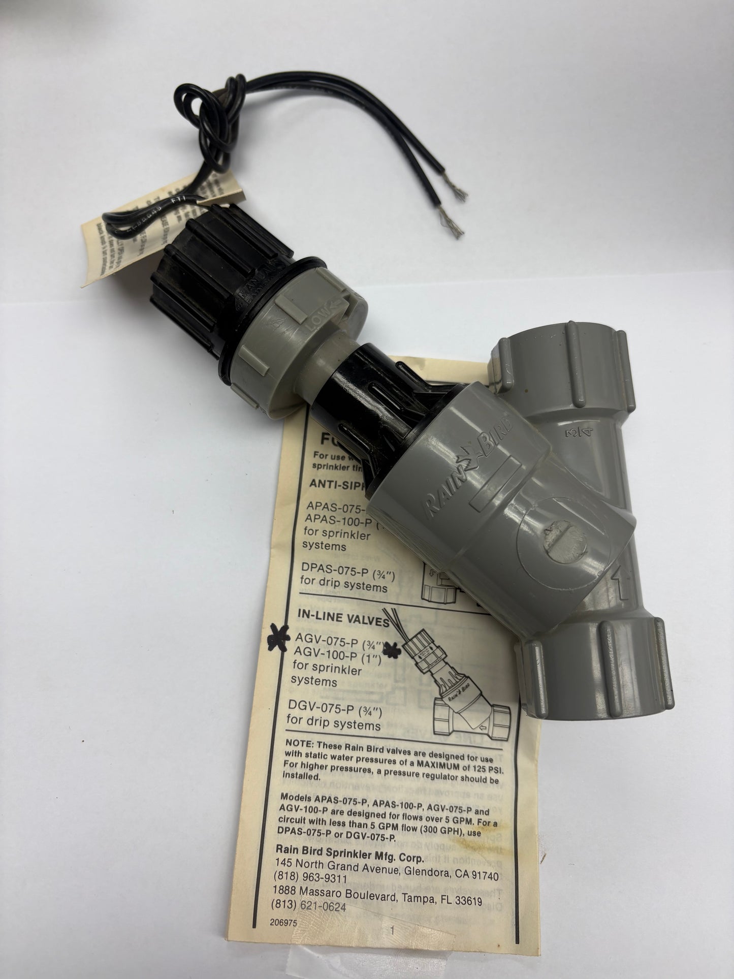 Rain Bird AGV in-line Electric Valves